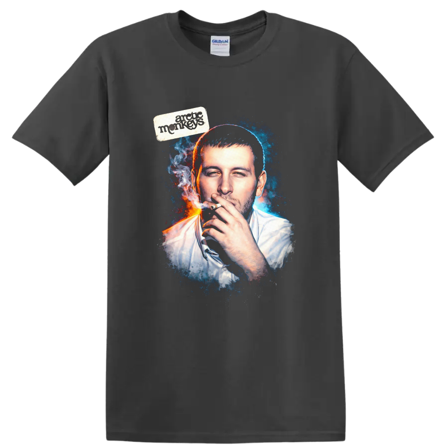 Vintage Classic Rock Album Cover Art Style T Shirt - Charcoal