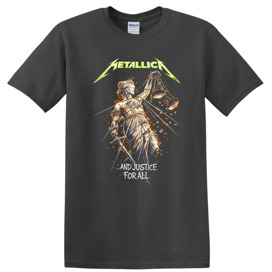 Metallica Justice Vintage Classic Rock T Shirt - Charcoal