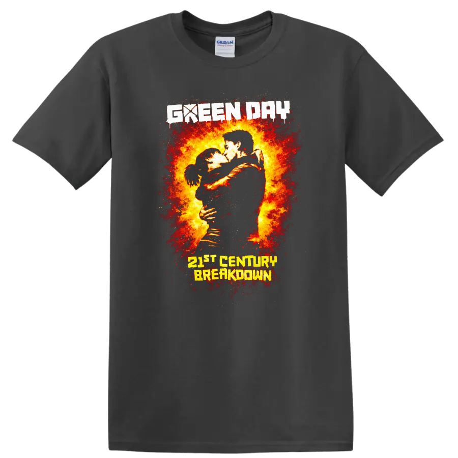 Green Day 21st Century Breakdown Vintage Classic Rock T Shirt - Charcoal