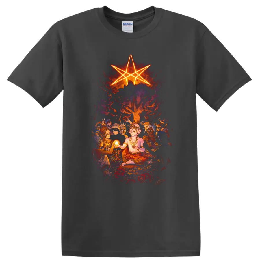 Vintage Classic Rock Album Cover Art Style T Shirt - Charcoal