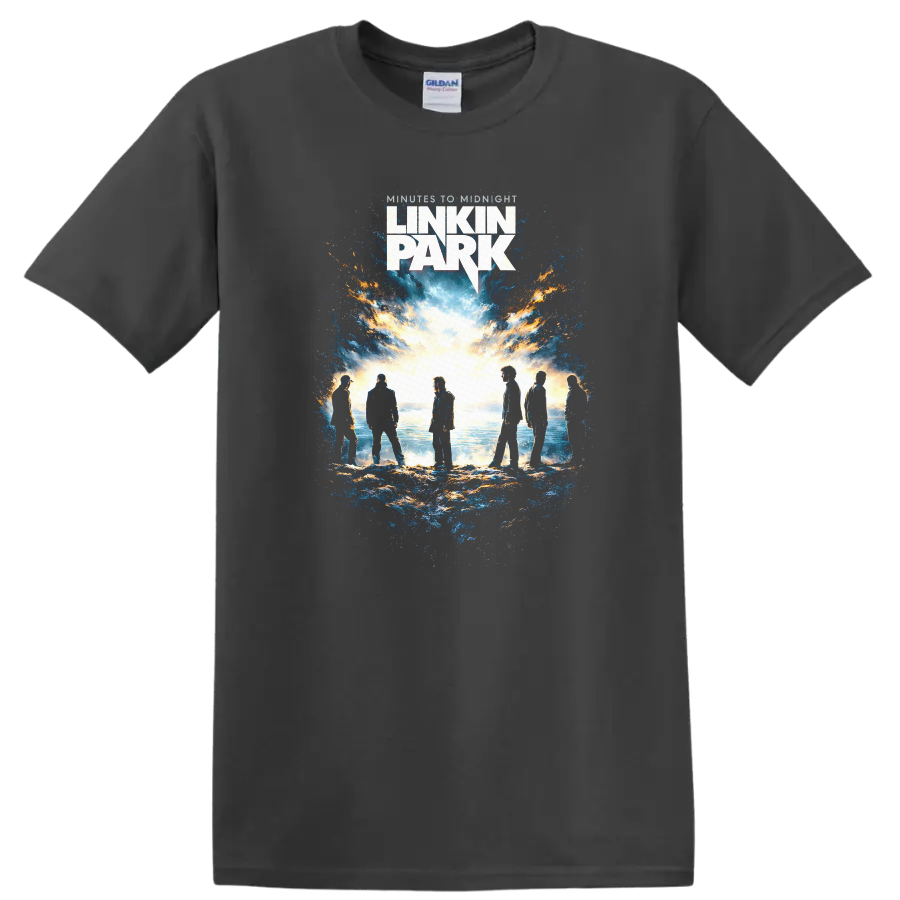 Linkin Park Vintage Classic Rock Album Cover Art T Shirt - Charcoal