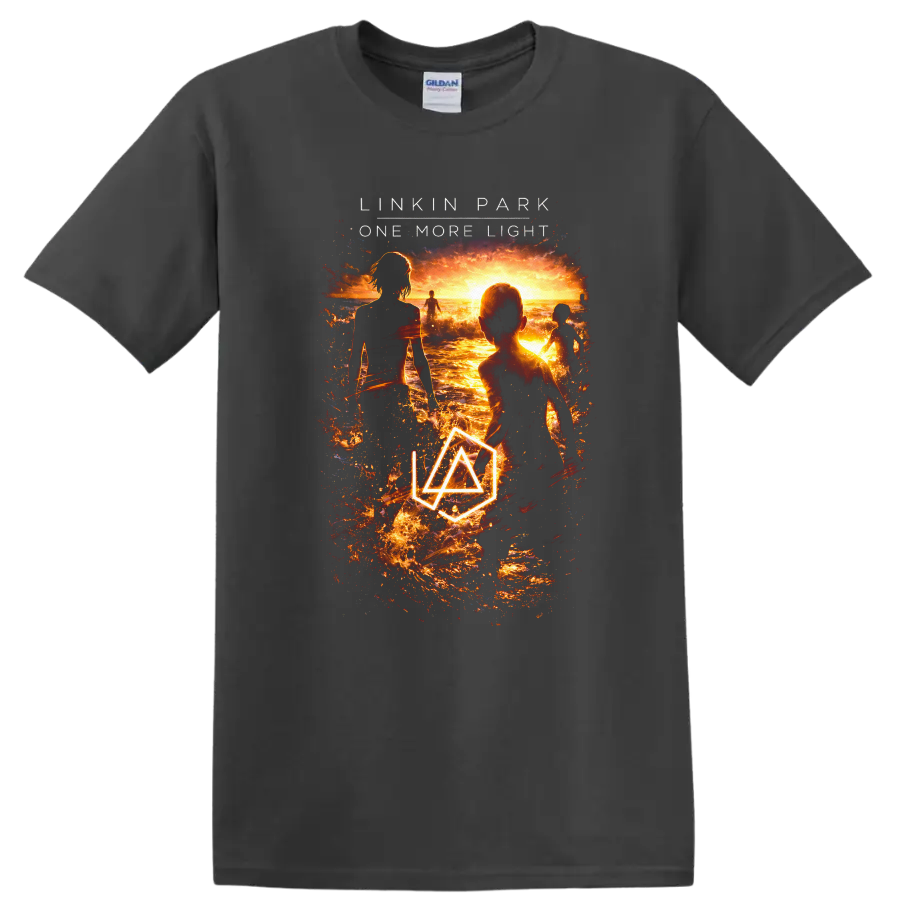 Linkin Park One More Light Vintage Album Cover Art T Shirt - Charcoal