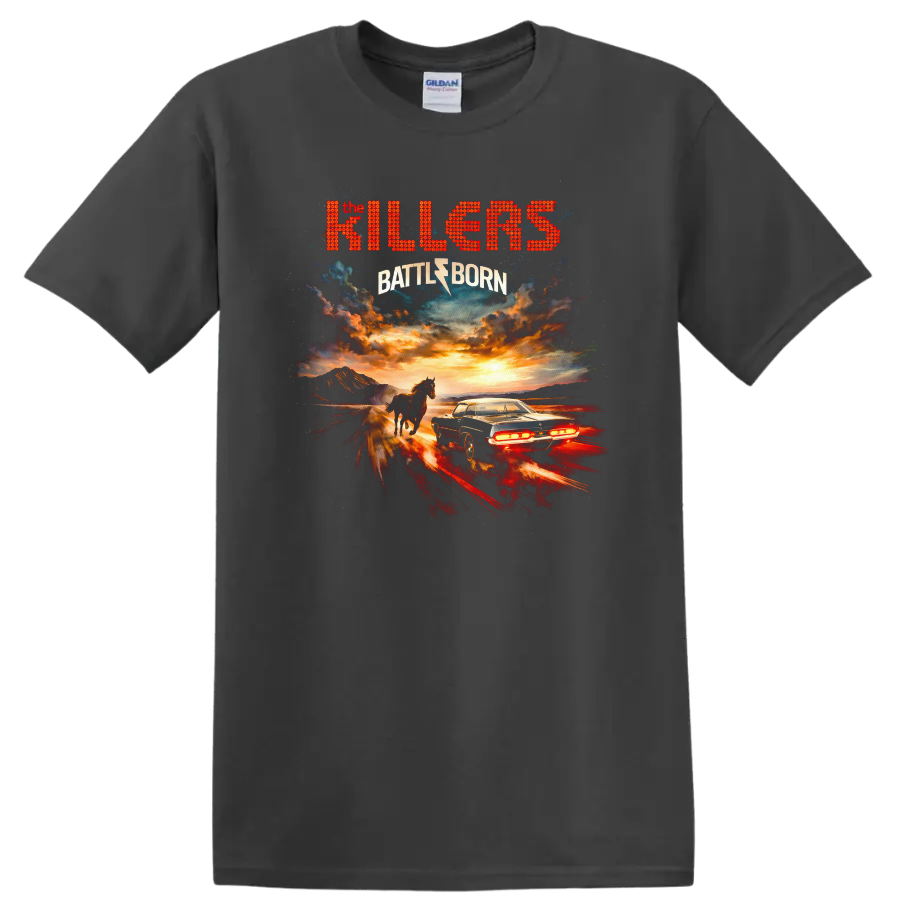 The Killers Battle Born Vintage Classic Rock T Shirt - Charcoal
