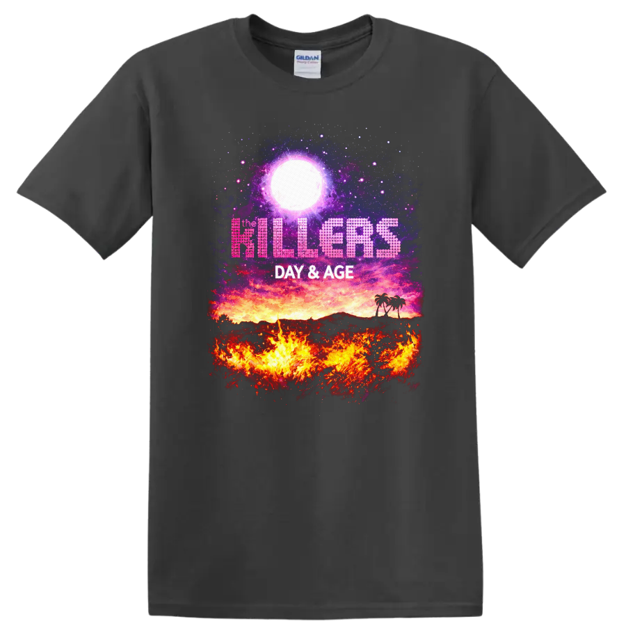 The Killers Day & Age Vintage Classic Rock Album Cover T Shirt - Charcoal