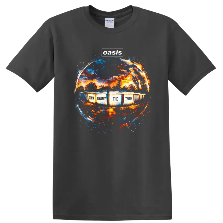 Vintage Classic Rock Album Cover Art Style T Shirt - Charcoal