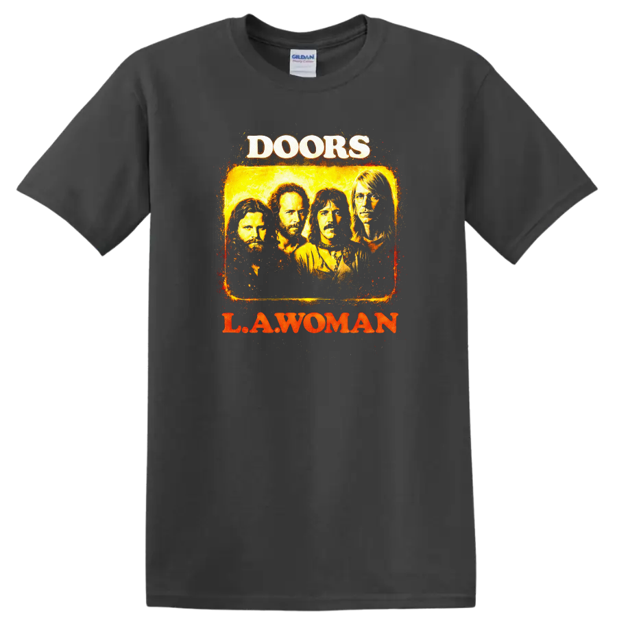 The Doors L.A. Woman Vintage Classic Rock T Shirt - Charcoal