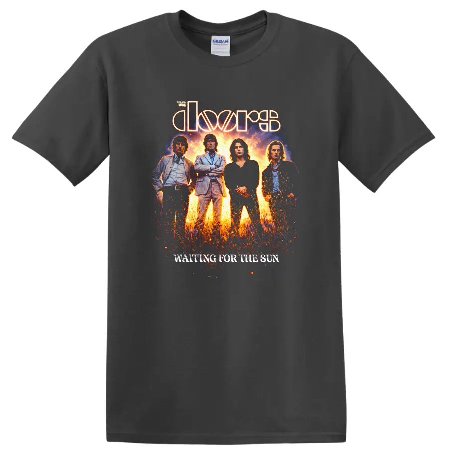 The Doors Waiting for the Sun Vintage Classic Rock T Shirt - Charcoal