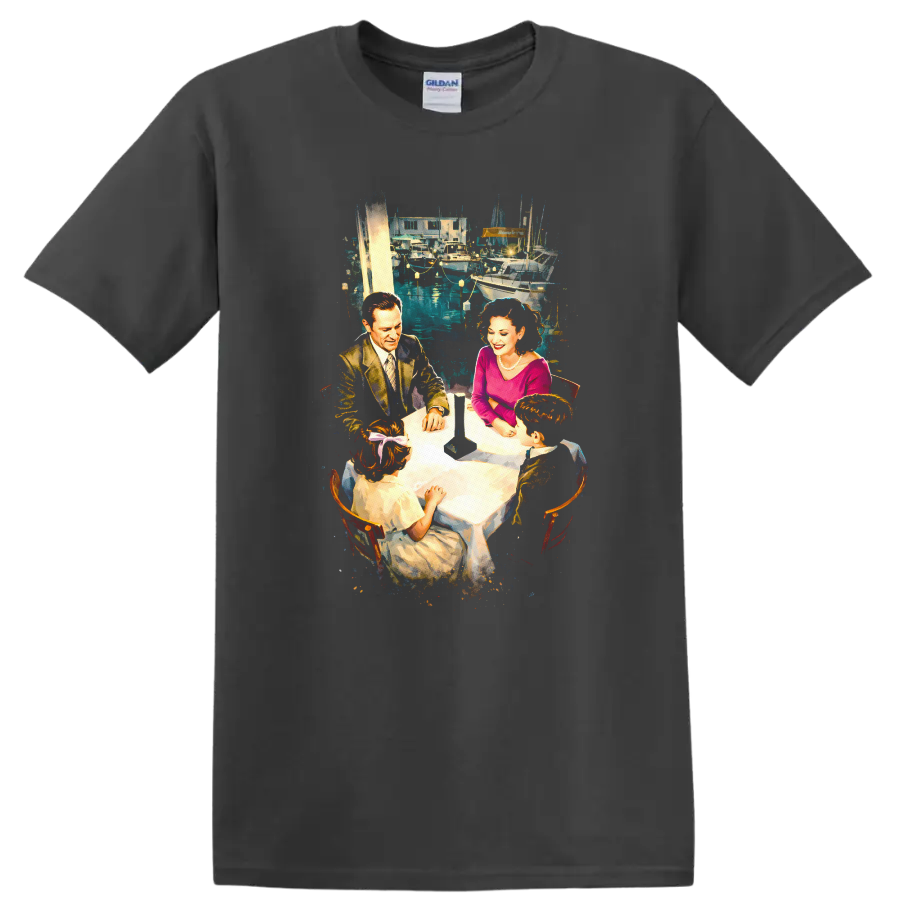 Vintage Classic Rock Album Cover Art Style T Shirt - Charcoal