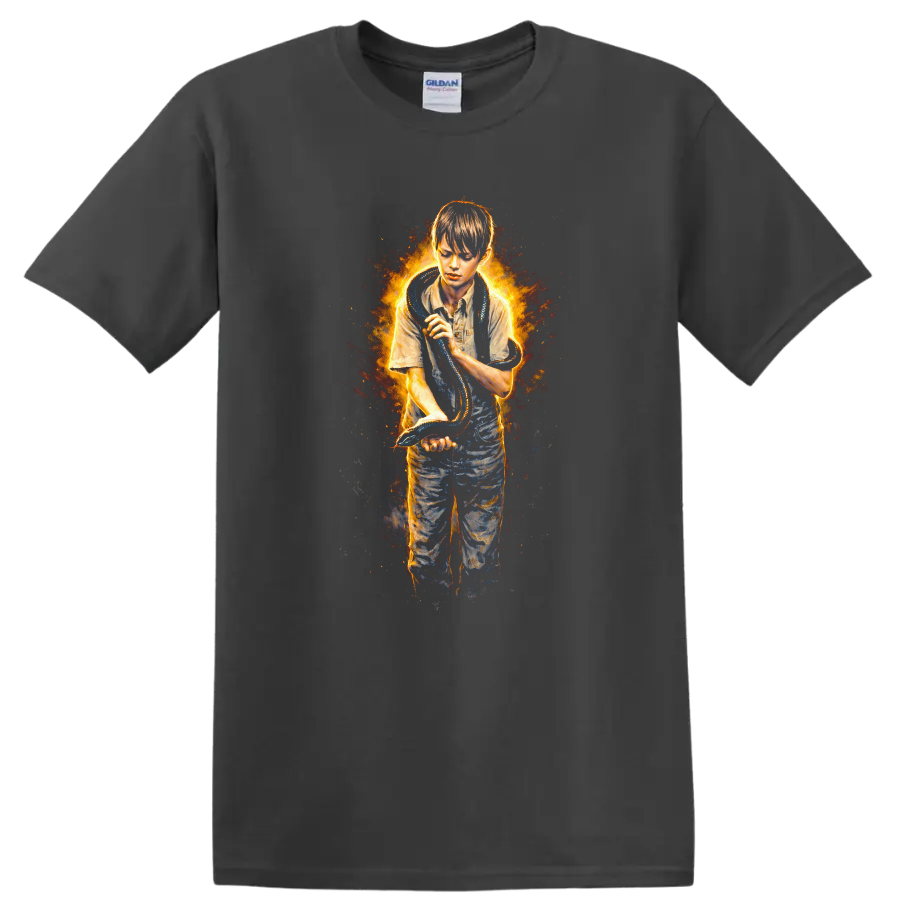 Vintage Classic Rock Album Cover Art Style T Shirt - Charcoal