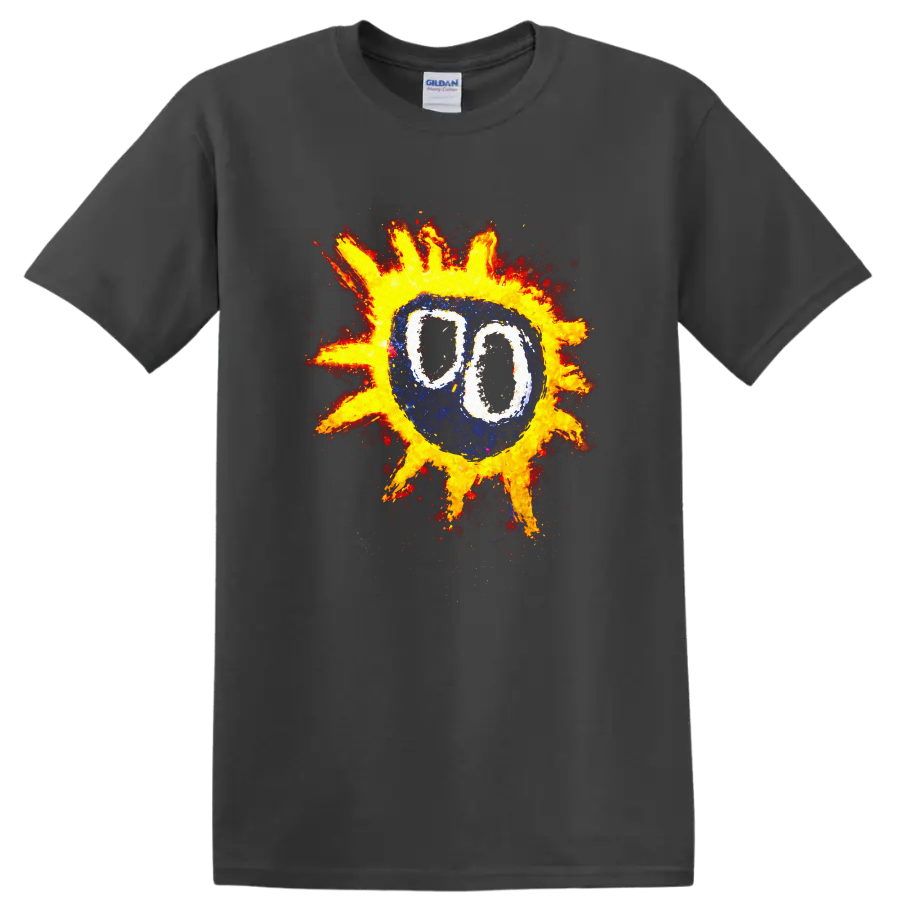Vintage Classic Rock Album Cover Art Style T Shirt - Charcoal