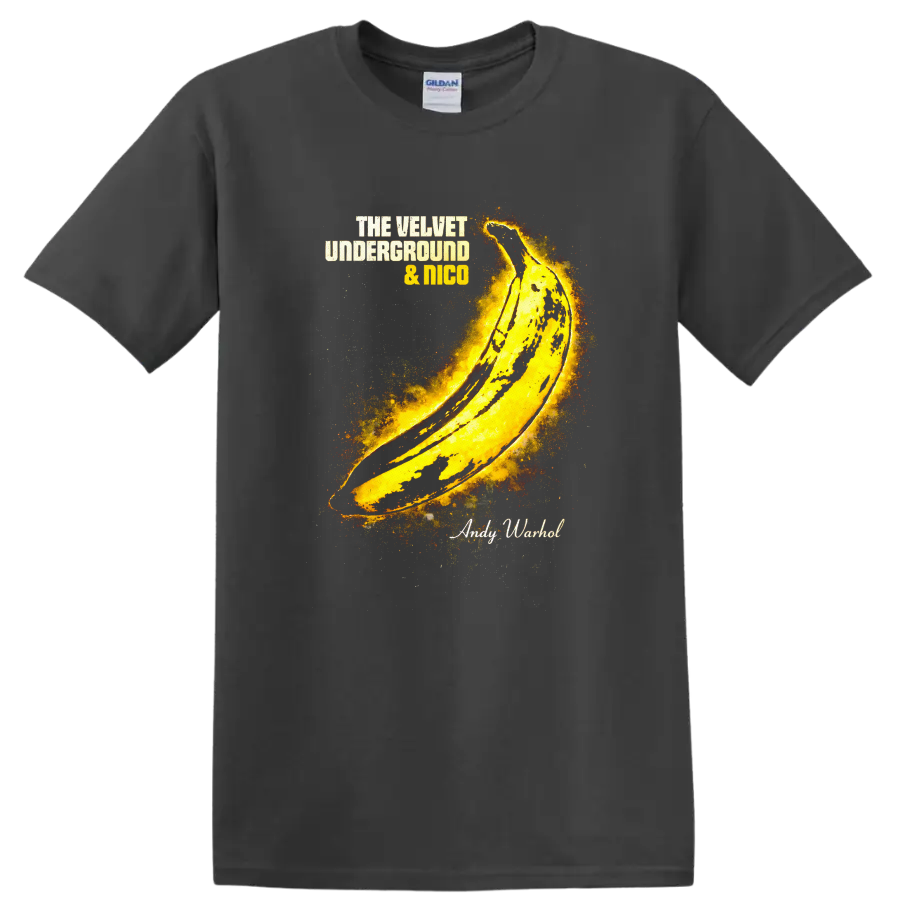 The Velvet Underground & Nico Vintage T Shirt - Classic Rock Art - Charcoal