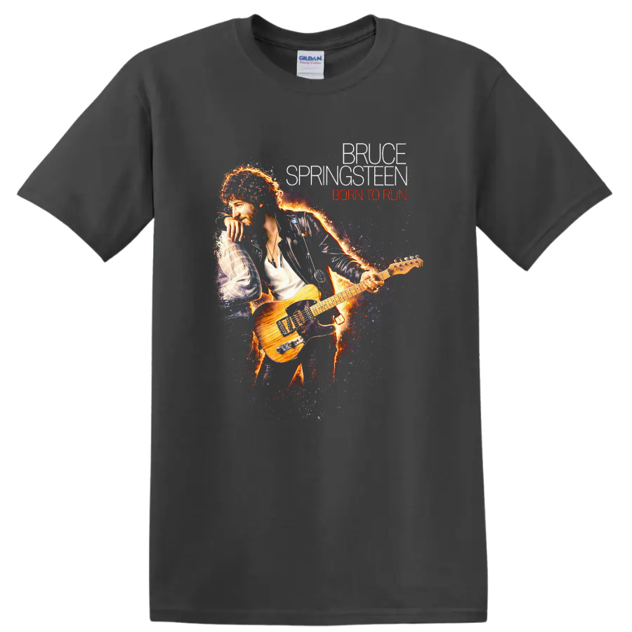 Bruce Springsteen Born to Run Vintage Classic Rock T Shirt - Charcoal