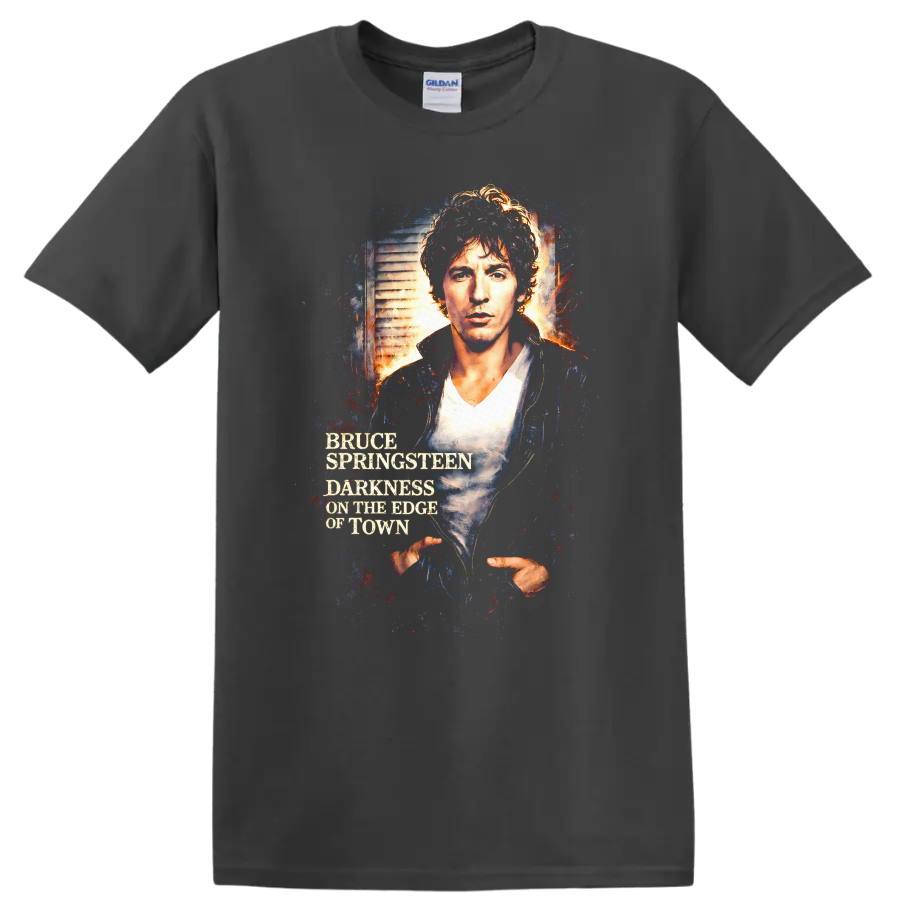 Bruce Springsteen Darkness on the Edge of Town Vintage T Shirt - Charcoal