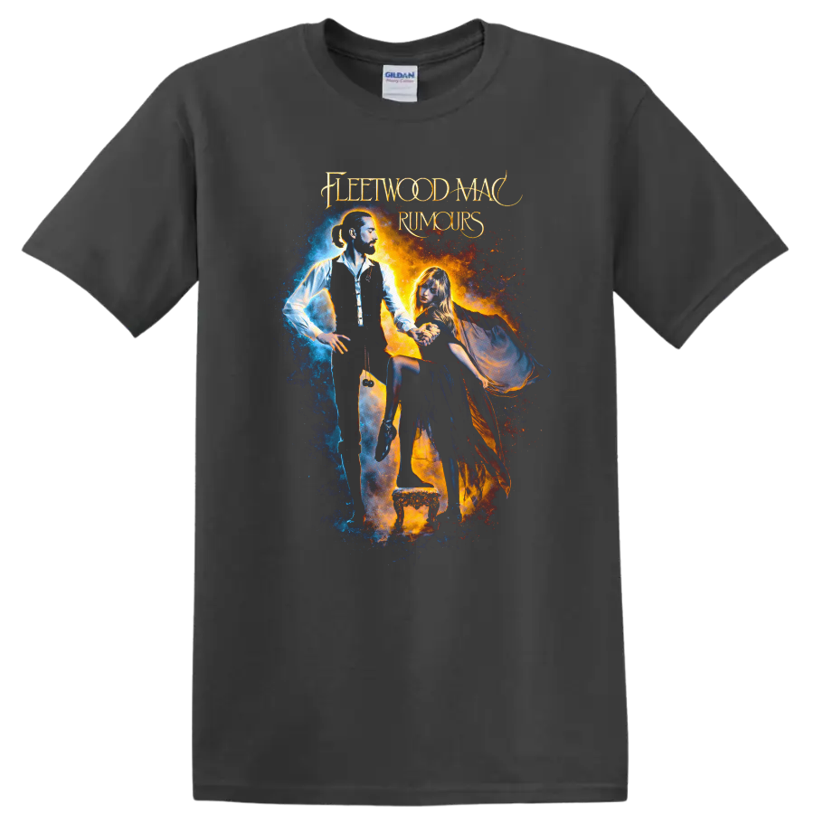 Fleetwood Mac Rumours Vintage Classic Rock Album Cover T Shirt - Charcoal