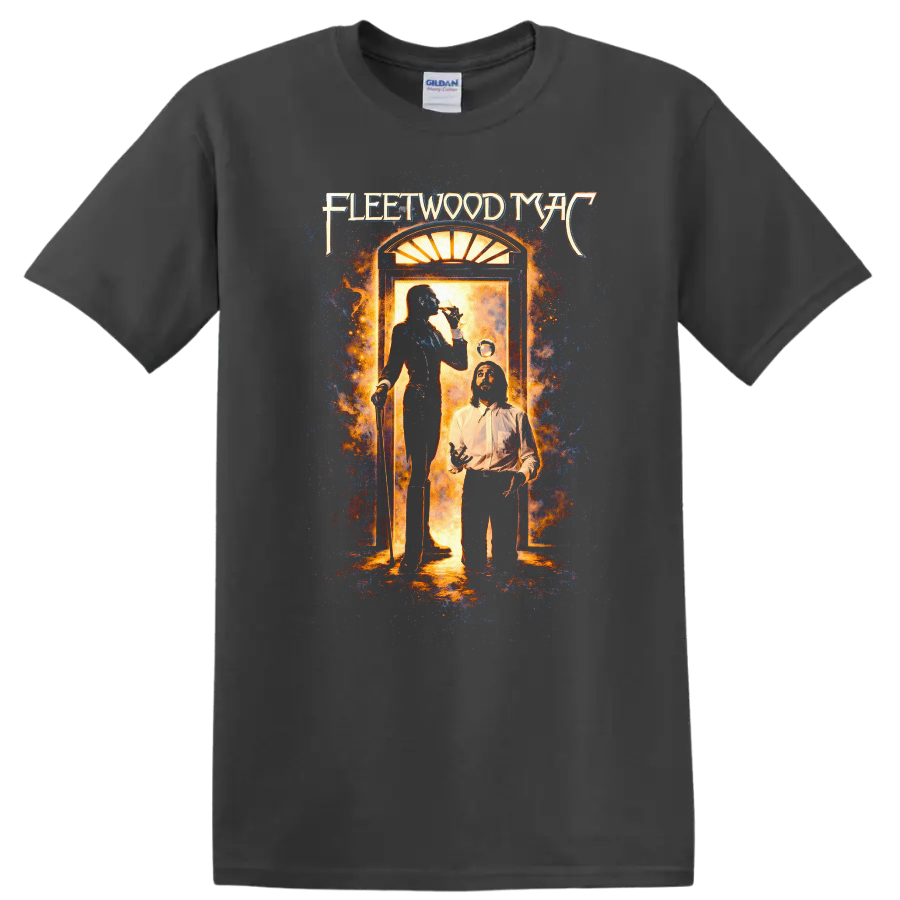Fleetwood Mac Vintage Classic Rock Album Cover Art T Shirt - Charcoal