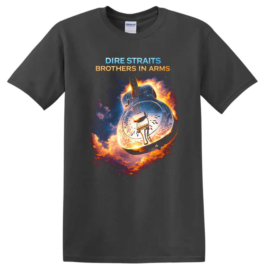Dire Straits Brothers in Arms Vintage Classic Rock T Shirt - Charcoal