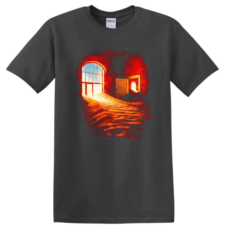 Vintage Classic Rock Album Cover Art Style T Shirt - Charcoal
