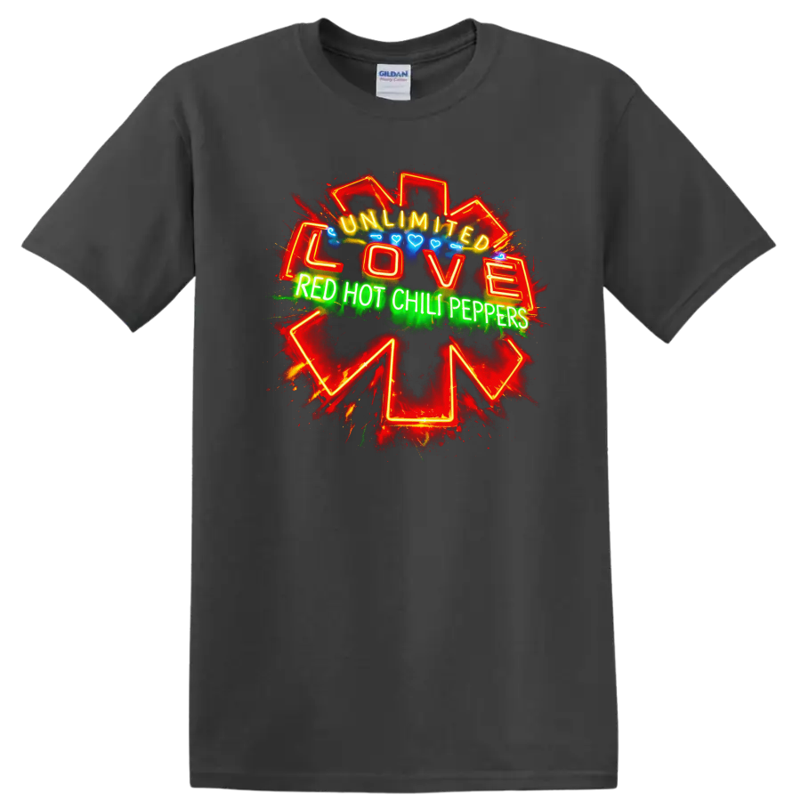 Unlimited Love Red Hot Chili Peppers T Shirt Vintage Classic Rock - Charcoal