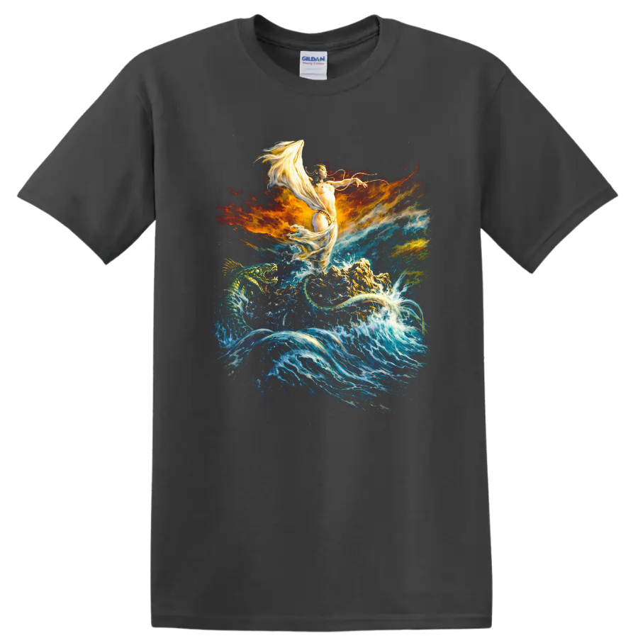 Vintage Classic Rock Album Cover Art Style T Shirt - Charcoal