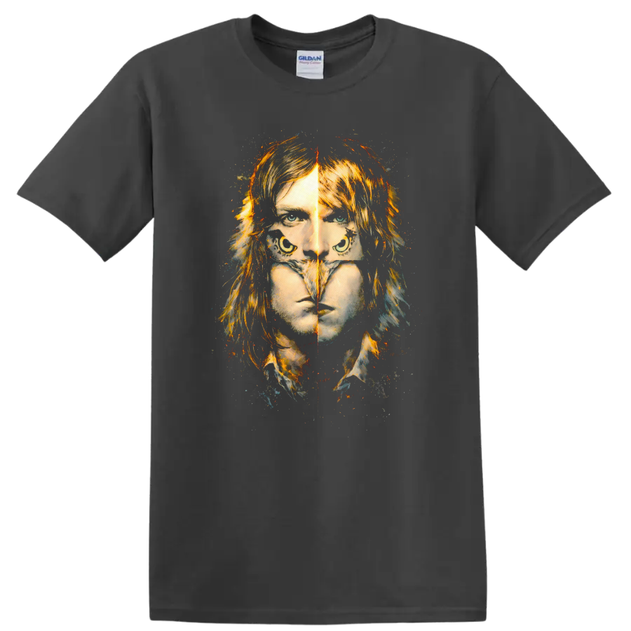 Vintage Classic Rock Album Cover Art Style T Shirt - Charcoal