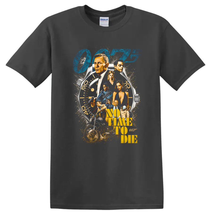 Vintage Cult Movie Character Portrait Style T Shirt on a Charcoal T Shirt