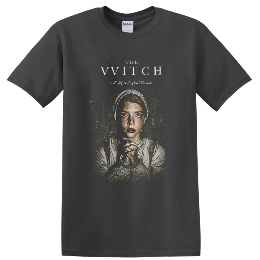 Vintage Cult Movie Character Portrait T Shirt on a Charcoal T Shirt