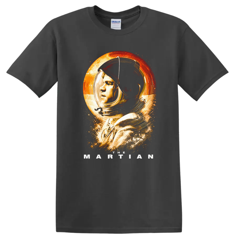 Vintage Cult Movie Character Portrait T Shirt on a Charcoal T Shirt