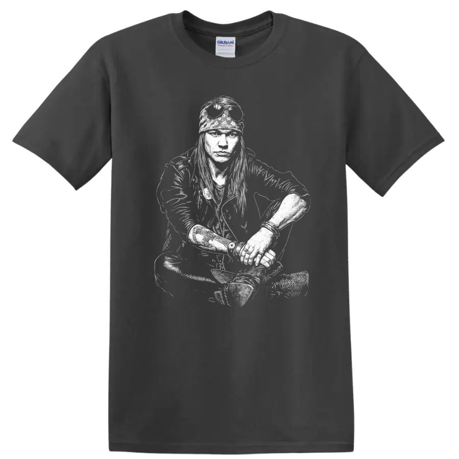 Axl Rose Guns N' Roses Rock Legends Ghostface T Shirt - Charcoal