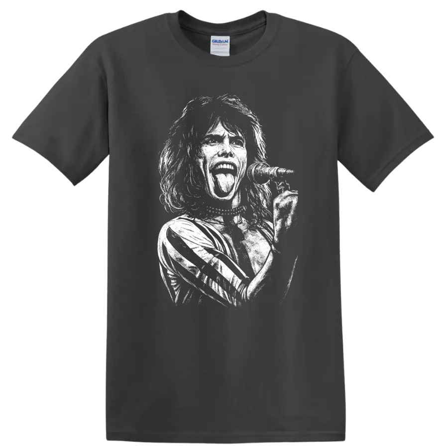Mick Jagger The Rolling Stones Rock Legends T Shirt - Charcoal