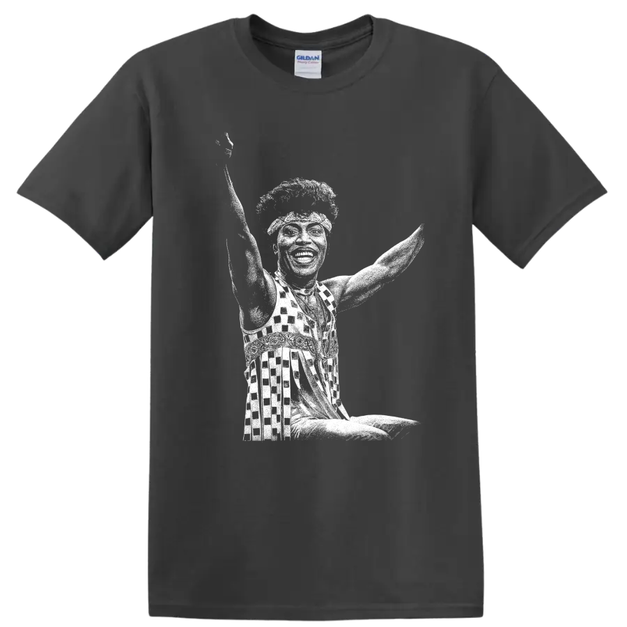Little Richard Rock Legends Silhouette T Shirt - Charcoal