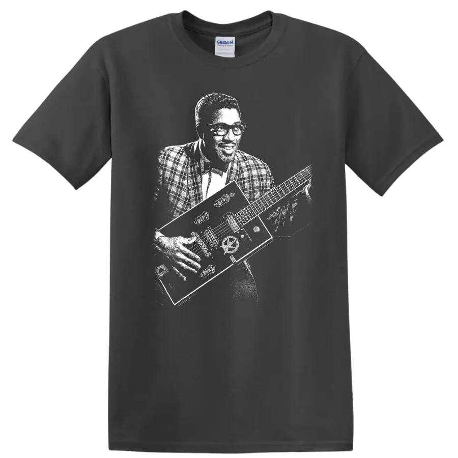 Bo Diddley Rock Legends Portrait T Shirt - Charcoal