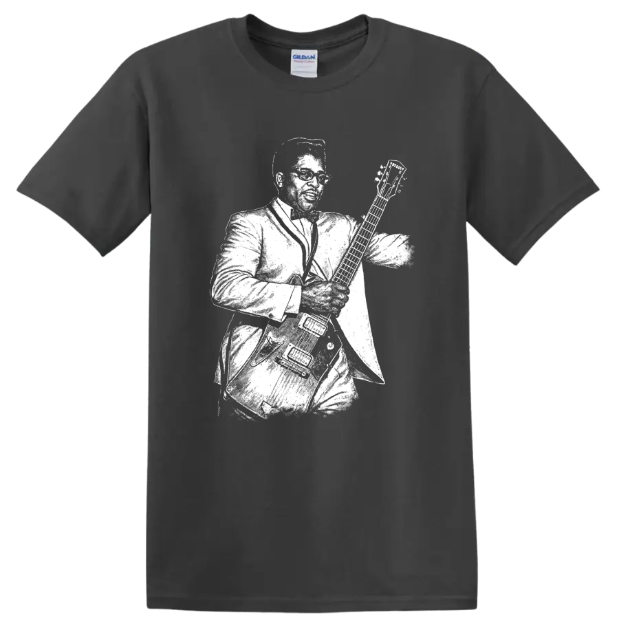 Bo Diddley Rock Legends Silhouette T Shirt - Charcoal