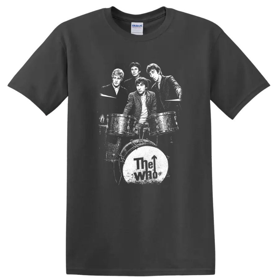 The Who Rock Legends Band Logo T Shirt for Classic Music Fans - Charcoal