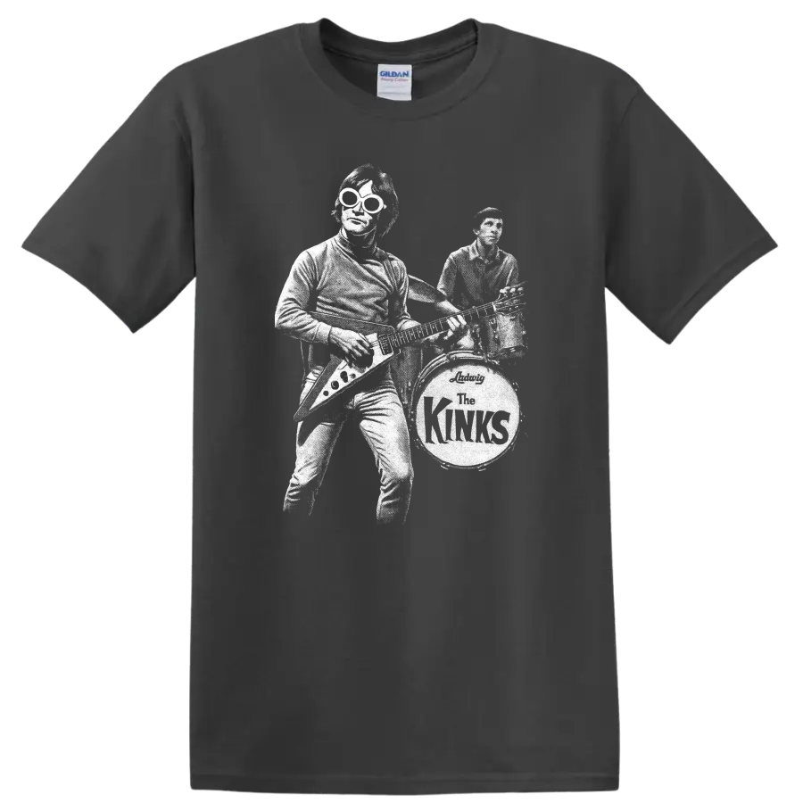 The Kinks Rock Legends Vintage Band Logo T Shirt Classic Music Tee - Charcoal