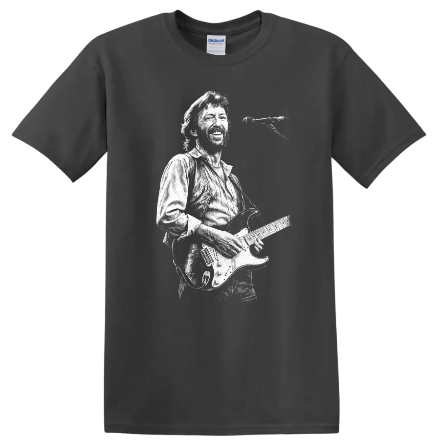 Eric Clapton Rock Legends Guitar Silhouette Unisex T Shirt - Charcoal