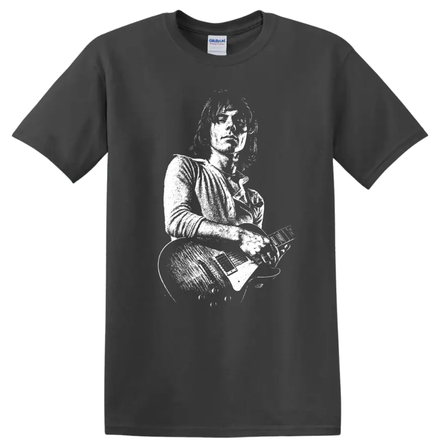 Jeff Beck Rock Legends Tribute Graphic T Shirt for Classic Music Fans - Charcoal