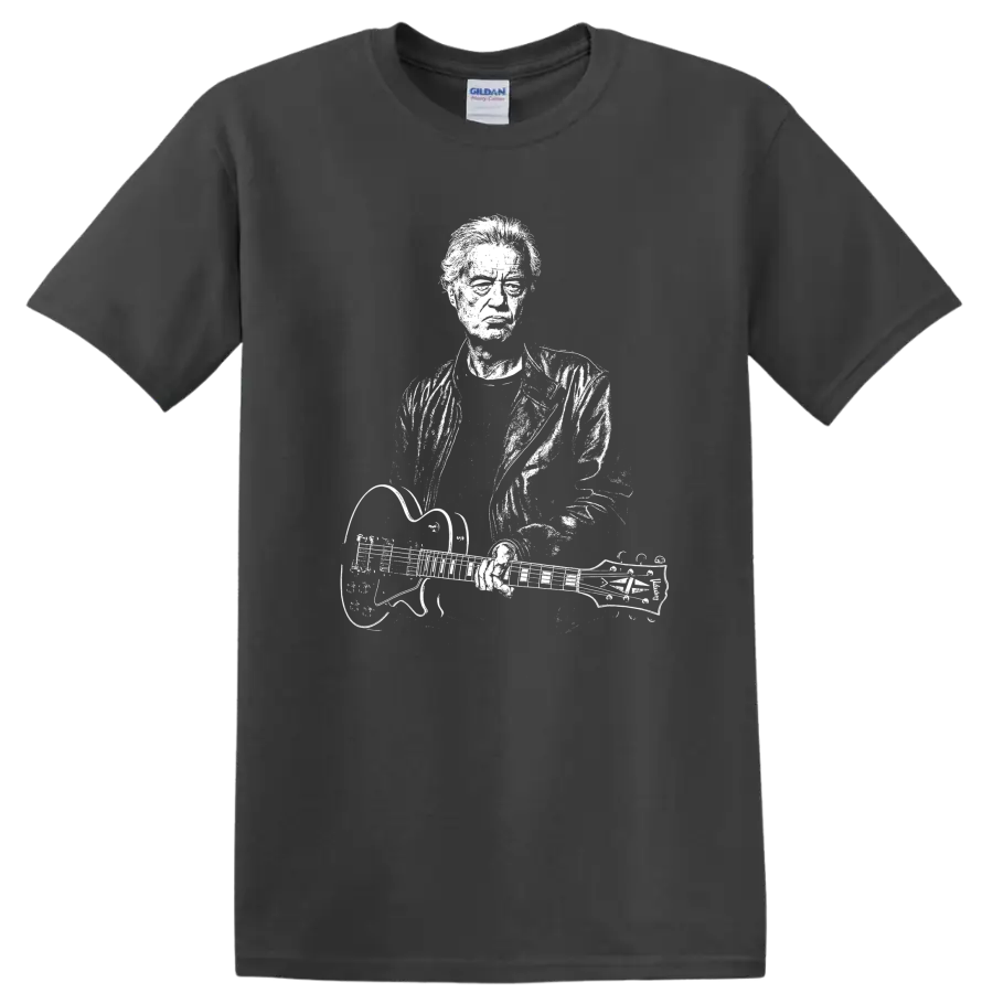 Jimmy Page Led Zeppelin Rock Legends Tribute T Shirt for Fans - Charcoal