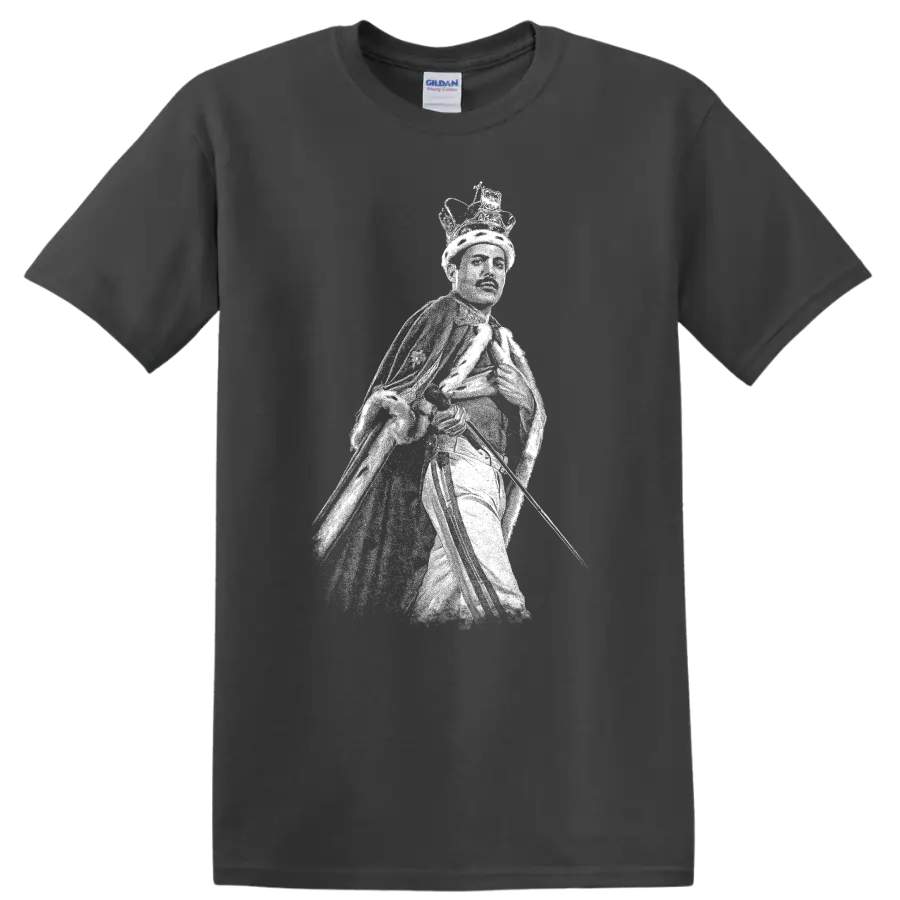 Freddie Mercury Queen Rock Legends Silhouette T Shirt - Charcoal