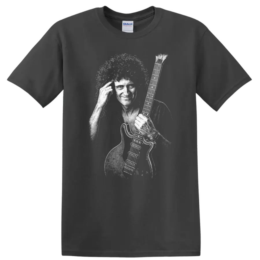 Brian May Queen Rock Legends Silhouette T Shirt - Charcoal