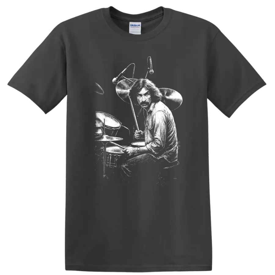 Nick Mason Pink Floyd Rock Legends T Shirt for Classic Rock Fans - Charcoal