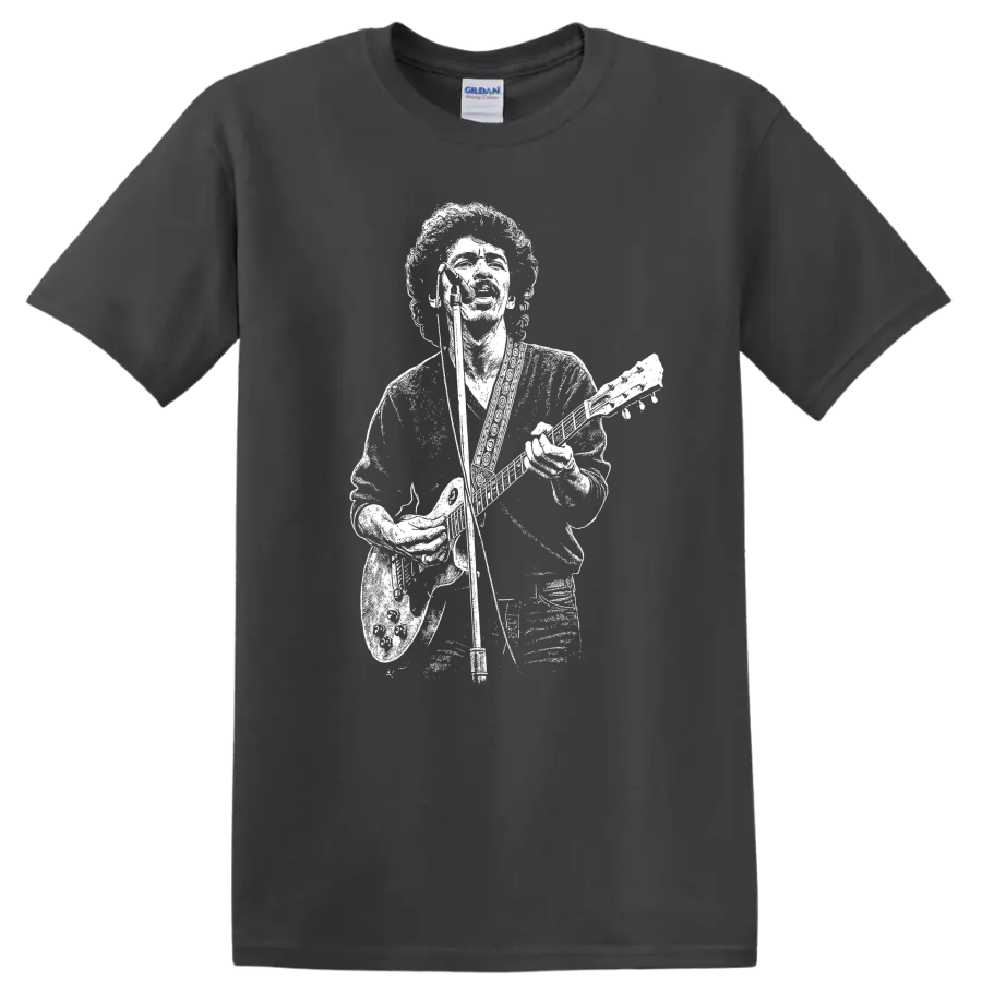 Carlos Santana Rock Legends Guitar Silhouette T Shirt - Charcoal