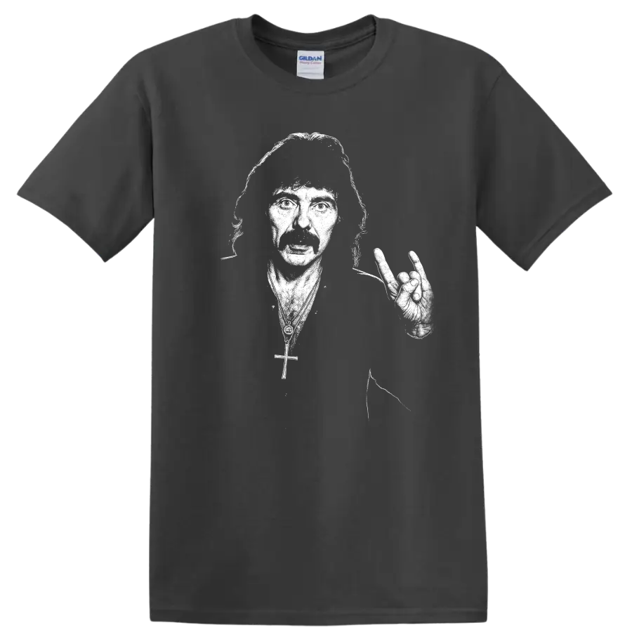 Tony Iommi Black Sabbath Rock Legends Tribute T Shirt - Charcoal