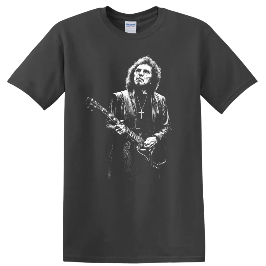 Tony Iommi Black Sabbath Rock Legends Graphic T Shirt - Charcoal