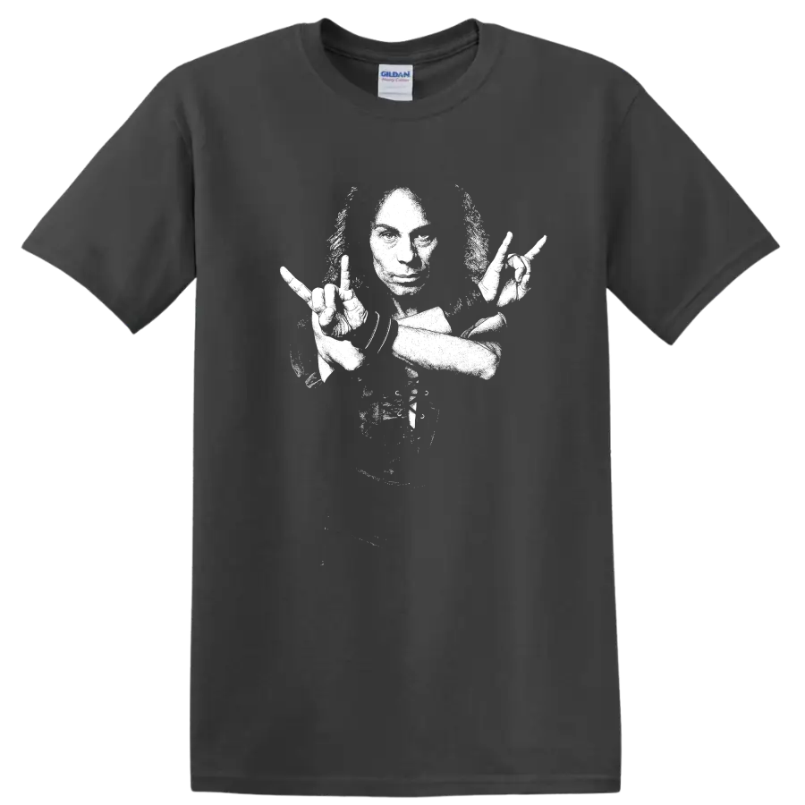 Ronnie James Dio Black Sabbath Rainbow Rock Legend T Shirt - Charcoal