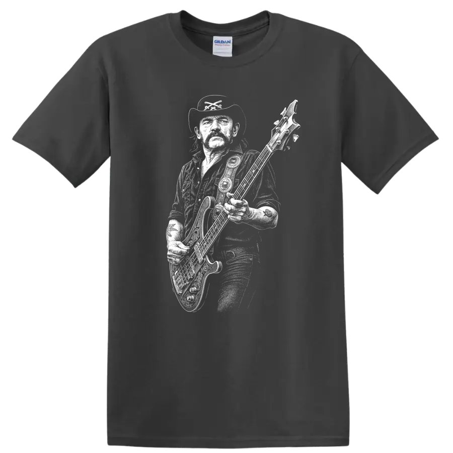 Lemmy Kilmister Motörhead Rock Legends Silhouette T Shirt - Charcoal