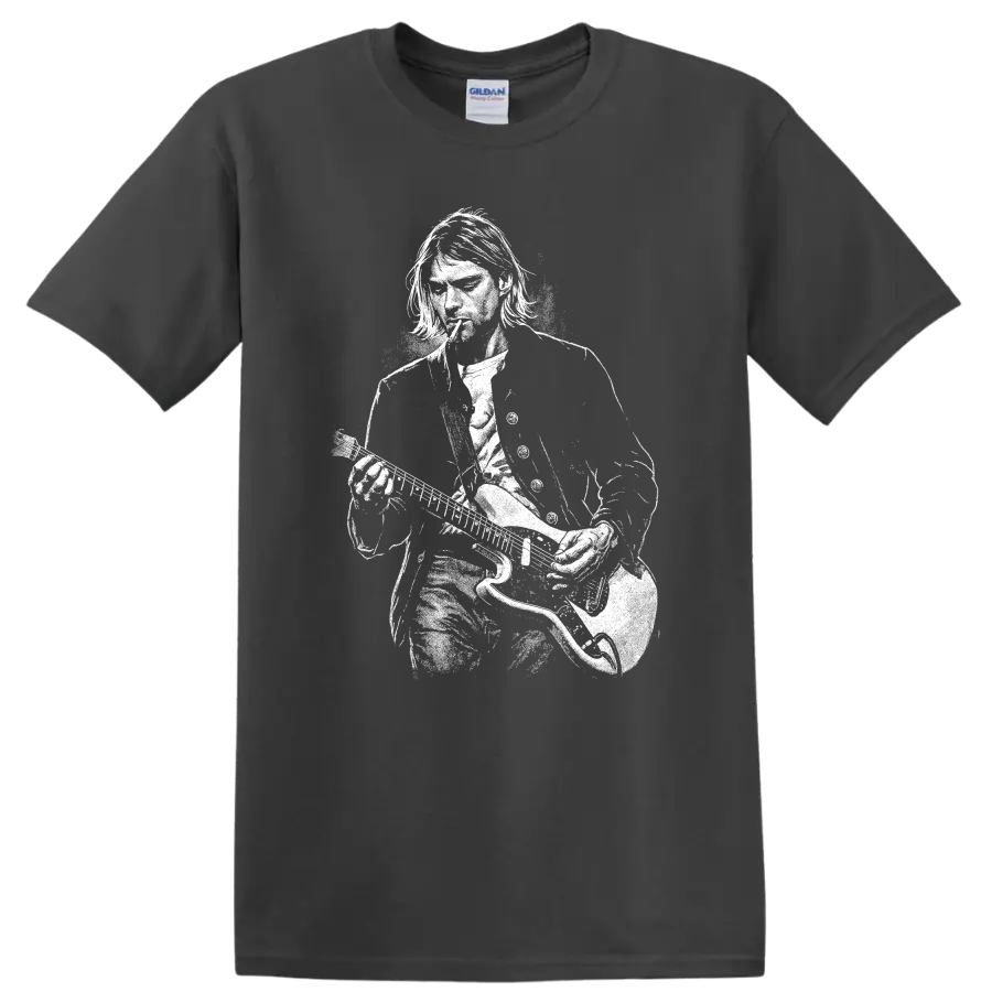 Kurt Cobain Nirvana Smells Like Teen Spirit Rock Legends T Shirt - Charcoal