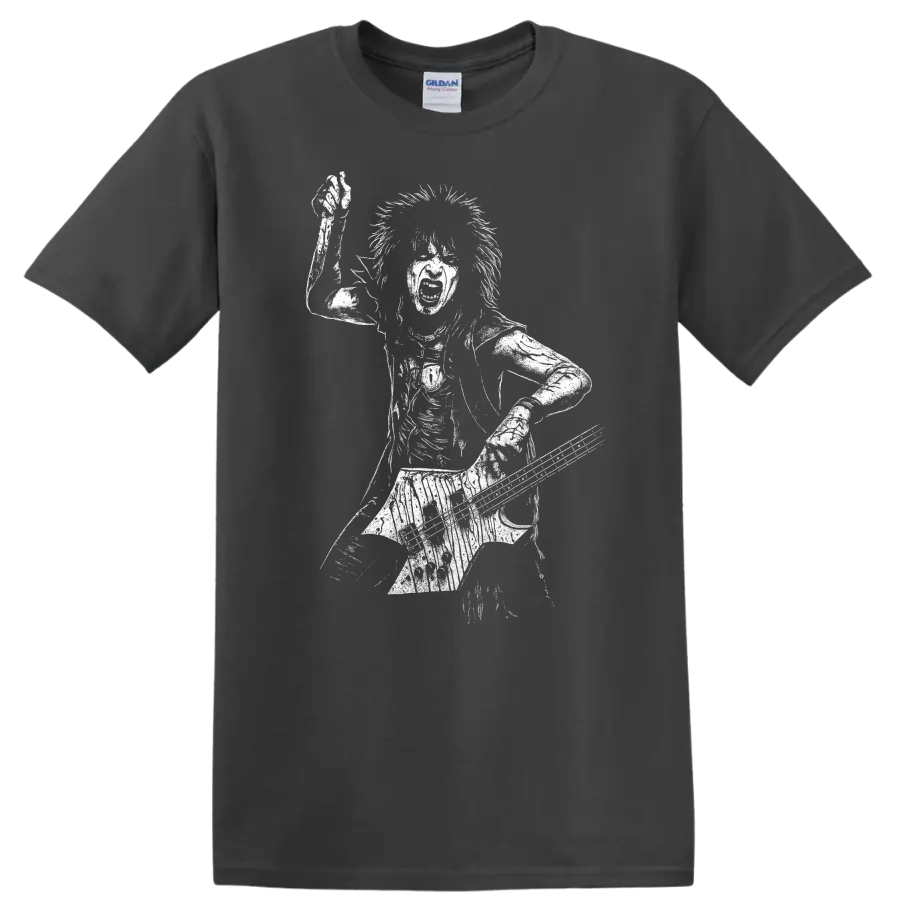 Nikki Sixx Mötley Crüe Shout at the Devil Rock Legends T Shirt - Charcoal
