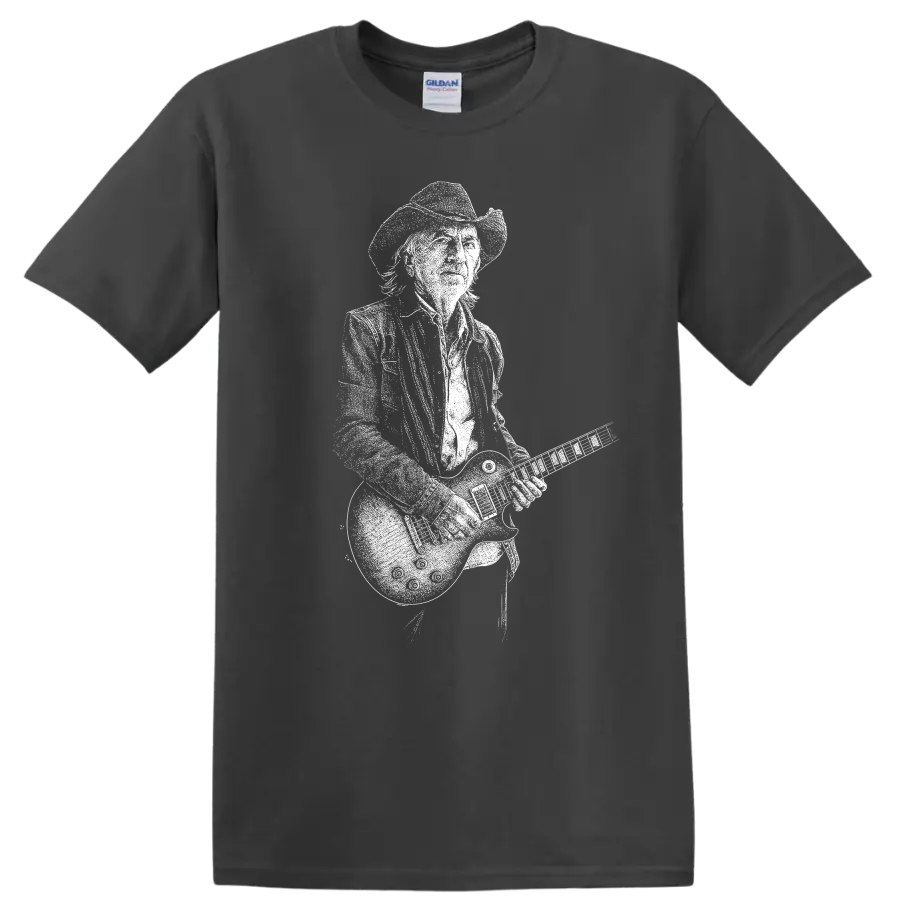 Dickey Betts The Allman Brothers Band Rock Legends T Shirt - Charcoal
