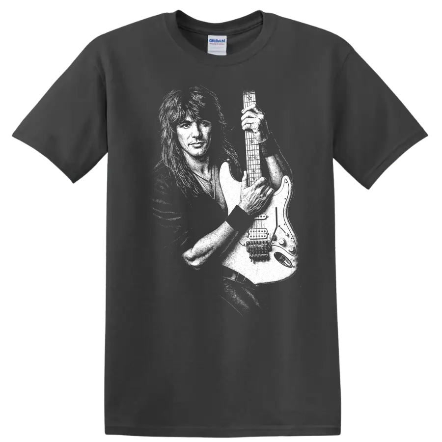 Richie Sambora Bon Jovi Rock Legends Guitar Silhouette T Shirt - Charcoal