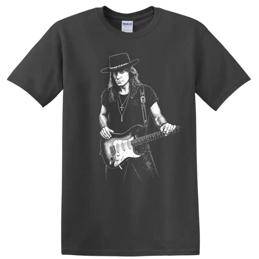 Richie Sambora Bon Jovi Rock Legends Silhouette T Shirt - Charcoal